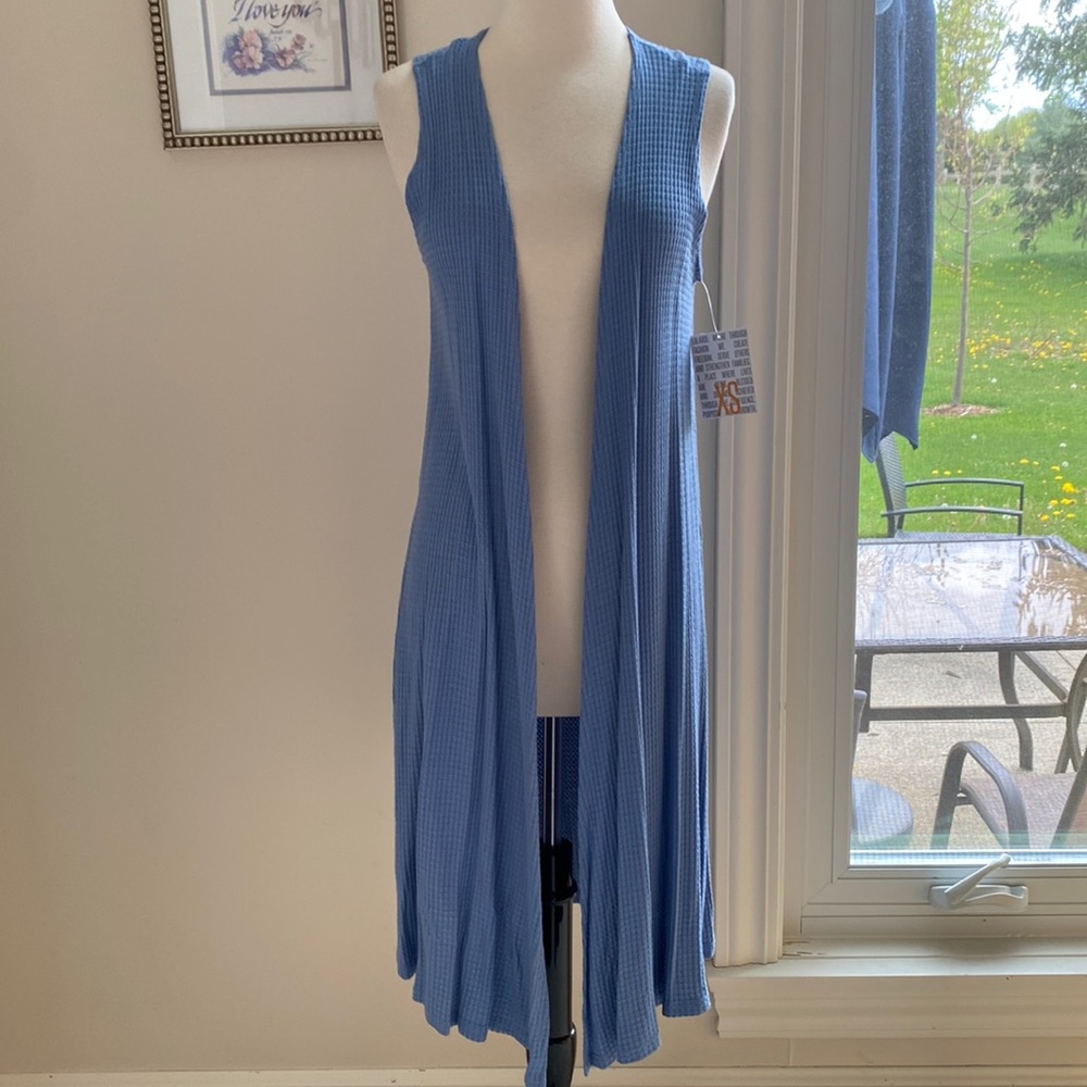 LuLaRoe Blue Open Front Cardigan